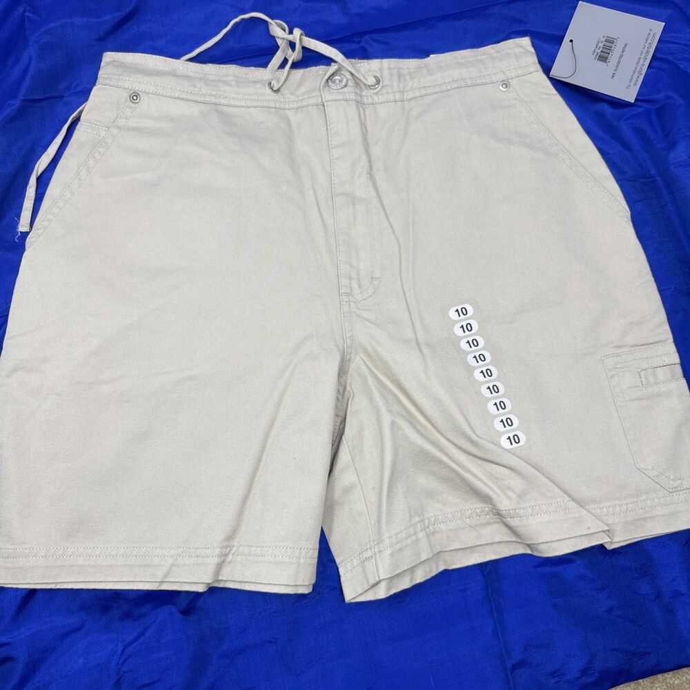 Gloria Vanderbilt Bermuda Shorts Stretch Khaki Chino Women's Size 10 NWT